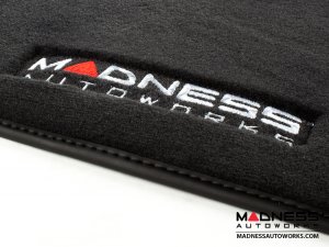 FIAT 500X Floor Mats - Premium Carpet - MADNESS - Front + Rear Set - w/ MADNESS Logo